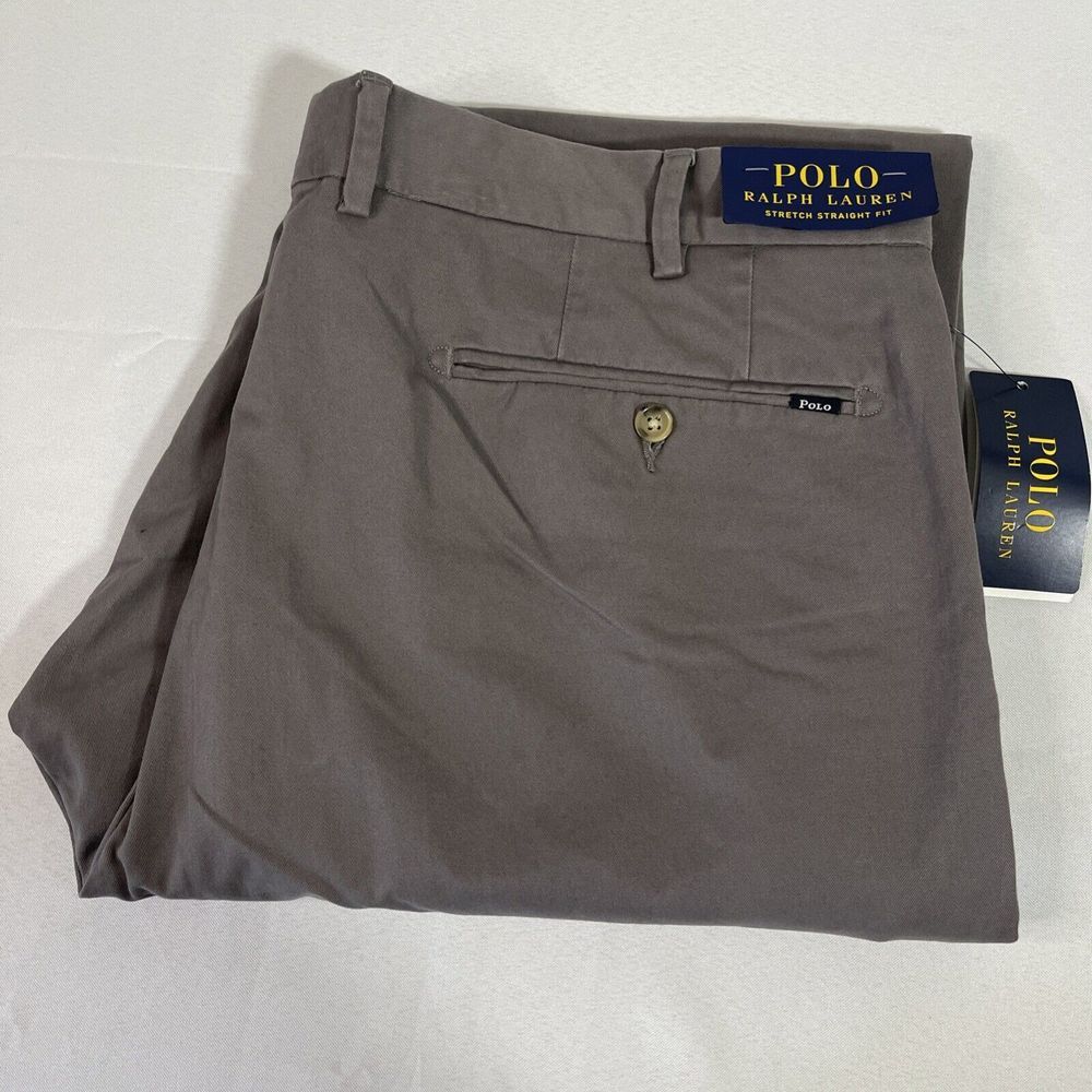 Polo Ralph Lauren Men's Stretch‎ Straight Fit Classic Chinos Grey 38x34 NWT